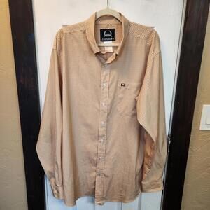 Cinch Men's Yellow Pattern Long Sleeve Button-Up Shirt -Size Large